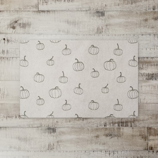 Gray Mini Pumpkin Pattern Floor Mat